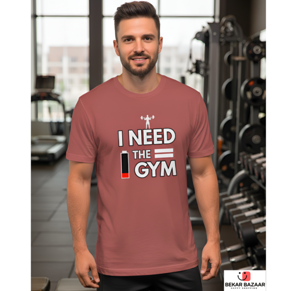 "I Need The Gym" Workout Graphic Tshirt | Best Quality With 180 GSM Bio-Washed Cotton