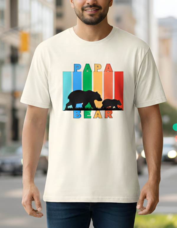 "Papa Bear" Printed Graphic Tshirt for Dad | High Quality with 180 GSM Cotton - Regular Fit